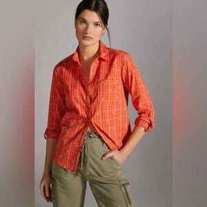 Maeve by Anthropologie Plaid Button down Size 12